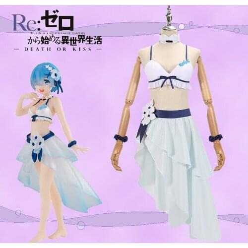 2021 Anime Cosplay Re:Life in a different world from zero Rem Cute Swimsuit Women Costume Set Customization