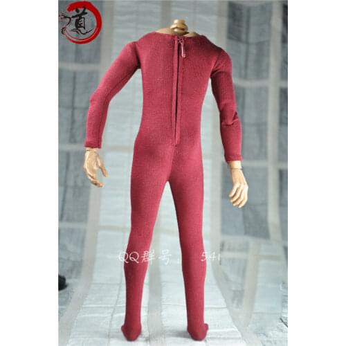 1/6th Scale Red Elastic bodysuit Model FOR 12" HT Male Figure Body Doll TOYS