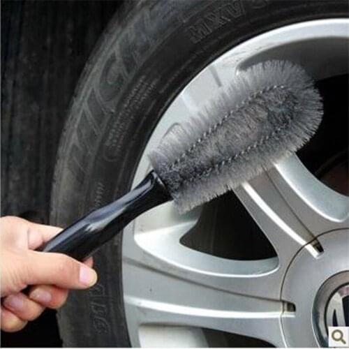 2pcs Car Wheel Brush Dust Remover Auto Rim Scrubber Wheel Cleaning Brushes Motorcycle Truck Vehicle Tire Detailing Washing Tools