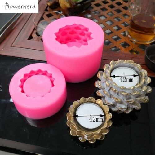 3D Pine Cone Candle Holder Silicone Mold DIY Resin Molds Glue Cake Decorating Tools Aromatherapy Candle Molds for Candle Making