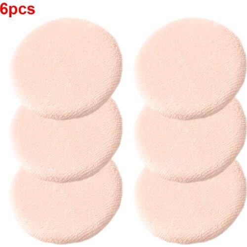 6 Pcs Portable Cosmetic Tool Blending Fluff Surface Women Round Facial Mini Face Care Soft Flesh Tints Cotton Blend Powder Puff
