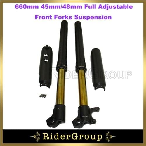 660mm 45mm/48mm Full Adjustable Front Forks Suspension For Pit Dirt Bike Motard Parts