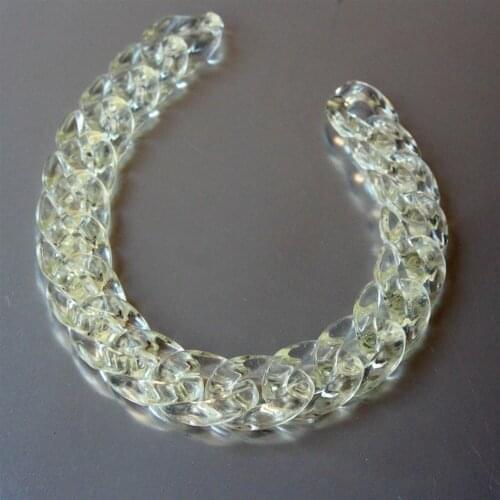 80pcs Transparent Beige Acrylic Curb Chain Links,Clear Plastic Curb Chain Links, Open Link per Size 23mmx16mm SC012