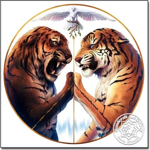 Diamond Painting Full Square Tiger Cross Stitch Needlework Animals Painting Cross Stitch Peace Mosaic Kit Embroidery Cross Diy
