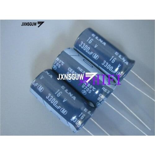 10PCS ELNA RE3 16V3300UF 12.5X25MM Dark audio Aluminum electrolytic capacitors 3300uF/16V 85 degrees 3300UF 16V