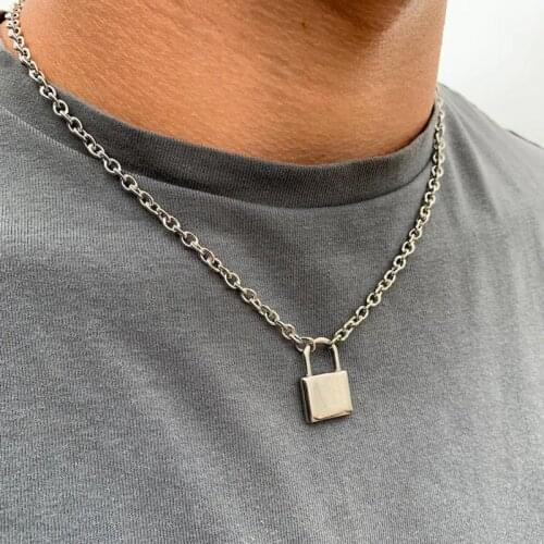 Punk Chain with Lock Necklace for Women Men Padlock Pendant Choker 2020 Statement Gothic Fashion Jewelry for Femme Gift