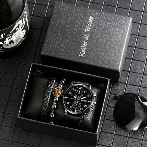 Watch Bracelets for Men Gifts Set Business Sport Quartz Wristwatches Bracelet Homme Watches 2021 Luxury Gift for Husband