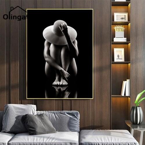 Black and White Sexy Naked Africa Women Canvas Painting Oil Painting Wall Art Picture Poster Modern In Livingroom Decor Home
