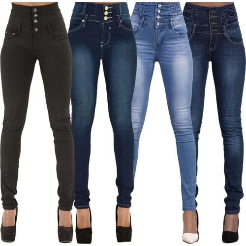 Black Jeans Women Fashion Sexy Push Up Stretch Slim High Waisted Jeans Woman Casual Skinny Denim Pencil Pants