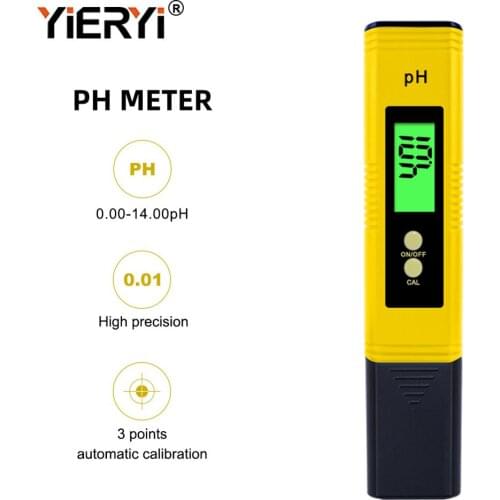 Yieryi Digital LCD PH Meter Pen Tester Accuracy 0.1 Aquarium Pool Water Wine Urine Automatic Calibration