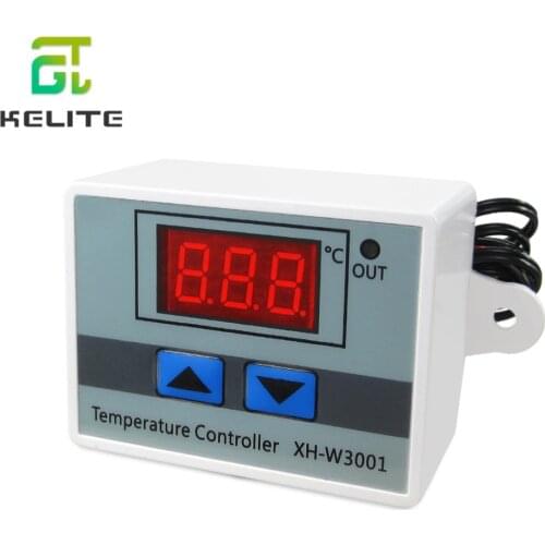 10A 12V 24V 220VAC Digital LED Temperature Controller XH-W3001 For Incubator Cooling Heating Switch Thermostat NTC Sensor