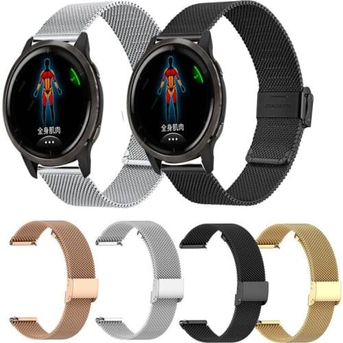 For Garmin Vivoactive 3 4 4S Strap Milanese Metal Watch Band For Garmin Accessoires Forerunner 245/645 Venu 2S 2 SQ Bracelet
