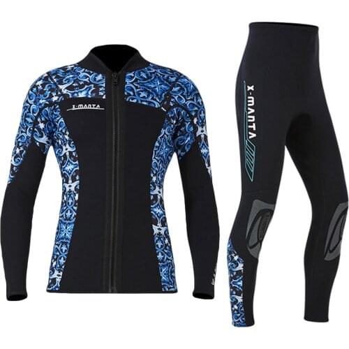 Wetsuit 3MM Men Neoprene Jackets Pants Scuba Diving Suit Surfing Snorkeling Underwater Fishing Spearfishing Kitesurf Equipment