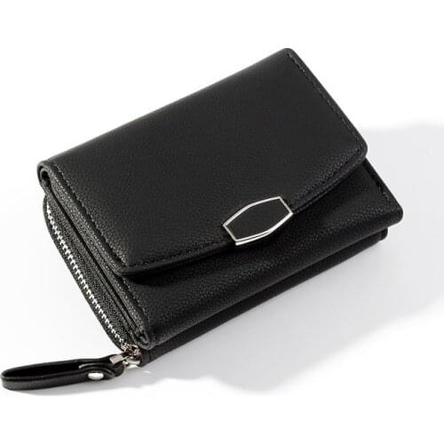 Short Womens Wallet for Woman Small Wallets Leather Coin Purse Ladies Fashion Hasp Female Wallet Mini for Student Card Holders