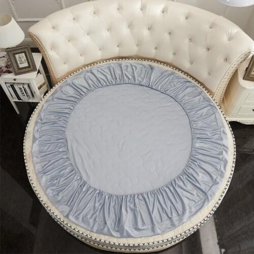 Imitation Satin Silk Round Fitted Bed Sheet with Elastic Solid Bedspread Bed Linen for Themed Motel Hotel no pillowcase