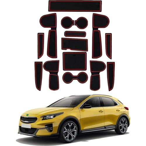 LFOTPP For Ceed 2018+/XCeed 2020 Car Anti-slip Mat Door Groove Rubber Gate Slot Pad Interior Car-styling Decoration Accessories