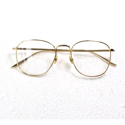 Pure Titanium Glasses Frame For Men Polarized Clip On UV400 Sunglasses Retro Round Titanium Eyeglass Mens Grade Glasses