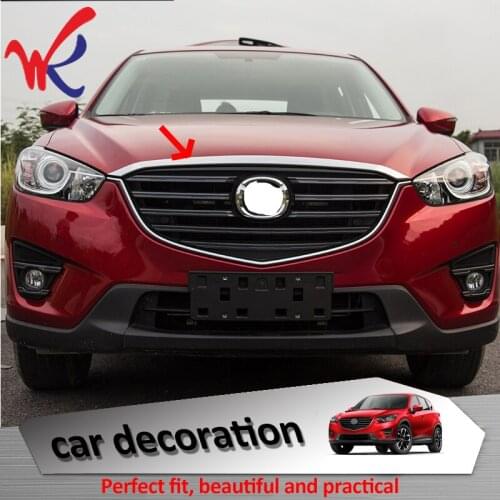 Loyalty for Mazda CX 5 CX-5 CX5 2015 2016 Front Grille Hood Engine Cover Trim ABS Chrome Car Accessories Auto Styling