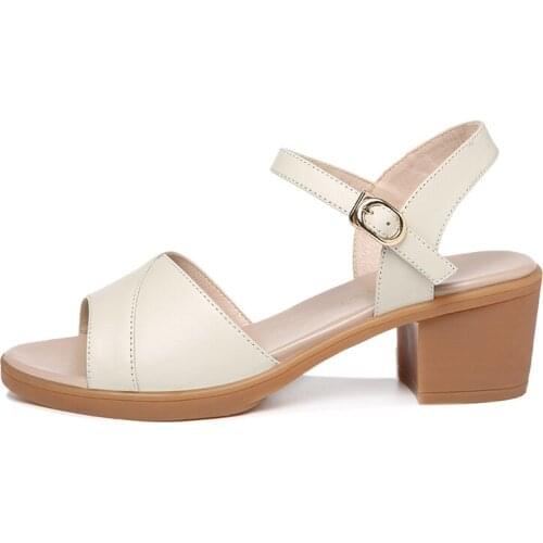 Open-Toe Thick-Heeled Sandals, Flat Buckle Solid Color Shoes For Women, WomenS Platform Shoes