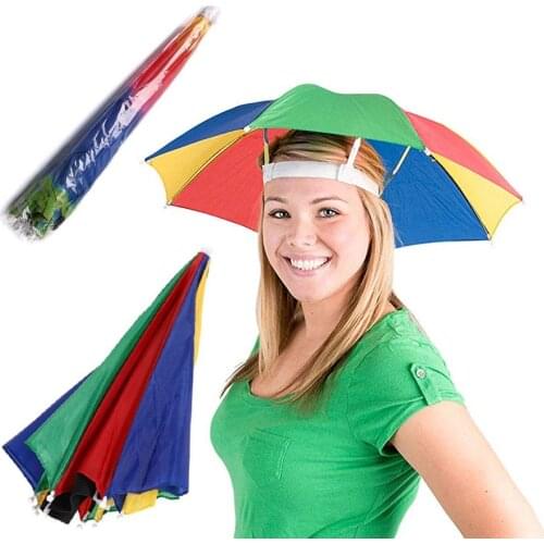 Folding Fishing Cap Headwear Rainbow Umbrella Camouflage Cap For Outdoor Camping Fishing Hiking Beach Rain Gear Equipment