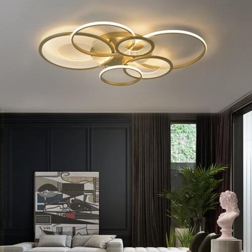 Led ceiling lamp modern minimalist villa living room bedroom dining wrought iron acrylic chandeliers indoor lighting lamps