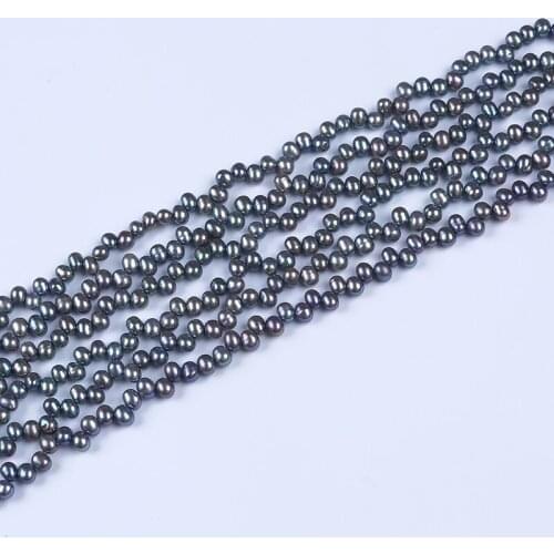 Top-Drilld Hole Black Natural Freshwater Pearl Grade AAA High Quality Bead Strand For Pop Jewelry Making