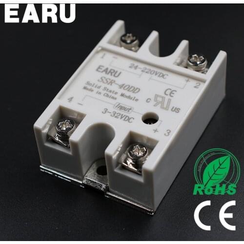 1 pcs Solid State Relay SSR-40DD 40A 3-32V DC Input TO 24-220V DC SSR 40DD SSR-40 DD Industry Control Factory Wholesale Hot