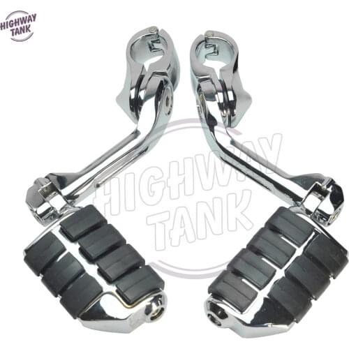 Chrome 32mm Universal Motorcycle Long Angle Foot Pegs Footpeg Engine Guard Moto Foot Rest case for Honda Suzuk Yamaha Kawasaki