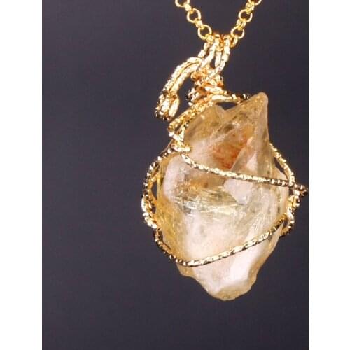 High Quality Irregular Natural Crystal Pendant Necklaces Healing Chakra Energy Necklace Meditation Jewelry Pendulum Dropshipping