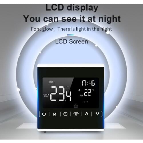 Wi-Fi Smart Thermostat Thermostat APP Control Backlight LCD Temperature Controller Overheat Protection Anti-freeze Function