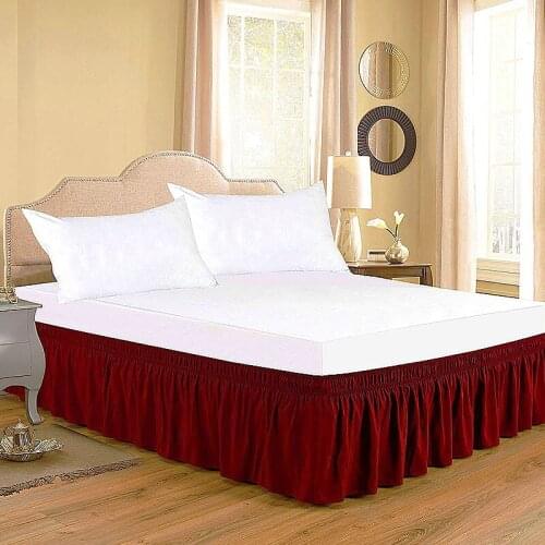 Bed Skirt Wrap Around Elastic Bed Skirts Without Bed Surface Twin /Full/ Queen/ King Brushed Cloth Bed Skirt Home Hotel Use