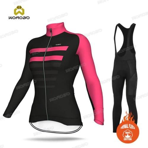 Women Cycling Clothes Jerseys Set MTB Bike Clothing Pro Team Uniform Maillot Ropa Ciclismo for Lady Winter Thermal Cycling Suit