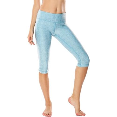 Womens Running Tights fit Workout Capris Cropped Yoga Pants with Pockets