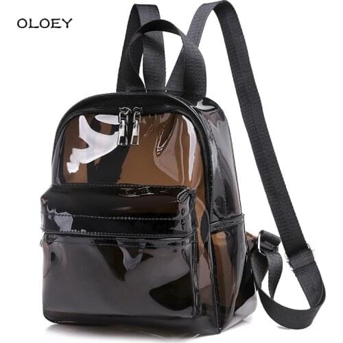 Women Clear Backpack Transparent Waterproof PVC Bag Female Fashion College Students Transparent Sequin Backpacks Femmel Handbag