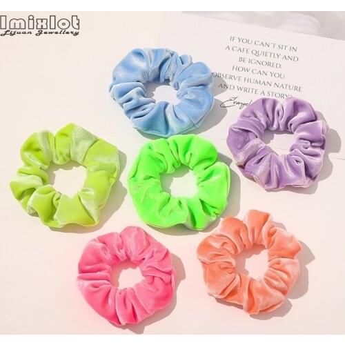 Winter Warm Soft Short Plush Scrunchie Women Girls Elastic Hair Rubber Bands Accessories Tie Hair Ring Rope Holder Headdress