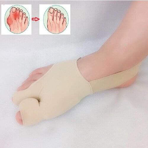 1Pair Toe Separator Hallux Valgus Bunion Corrector Orthotics Feet Bone Thumb Adjuster Correction Sock Straightener Brace 2 Size
