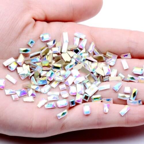 20pcs Crystal AB Storm Rhinestone Flash Trapezoidal Rectangular Square Transparent Water Drill Decorations Supplies Jewelry