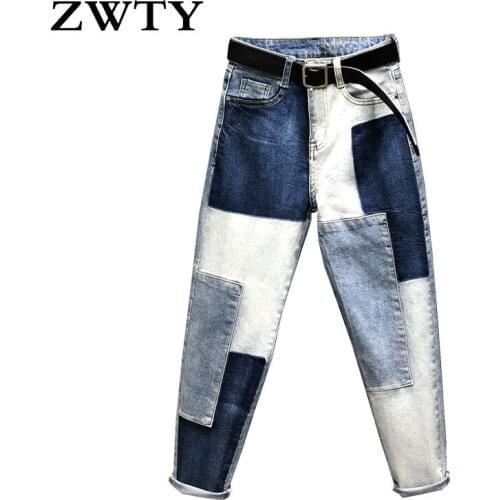 ZWTY 2021 Spring Harem Pants Vintage High Waist Jeans Womens Jeans Full Length Mom Jeans Cowboy Denim Pants Vaqueros Mujer