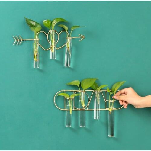 3 Test Tubes Glass Planter Terrarium Flower Vase with Wooden Holder Desktop Home Decor Vases for Propagation Hydroponic Plant