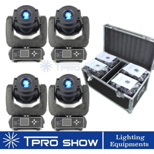 4Pcs 90W Moving Head Spot Light LED Lyre Gobo Rotating Prism Stage Lighting Effect DJ 4in1 Fly Case Packing For Disco Bar Club