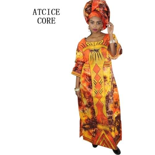 African dresses for women african bazin riche embroidery design dress long dress with scarf