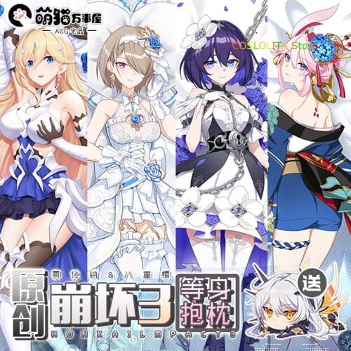 Anime Honkai Impact 3 Rita Rossweisse Raiden Mei Dakimakura Hugging Body Pillow Case Japanese Otaku pillow Cover Gifts
