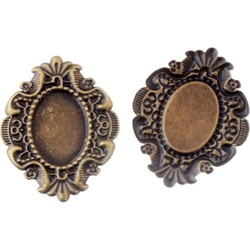 Free shipping 40Pcs Bronze Filigree Cabochon Setting Wraps Connectors Crafts Decoration DIY Embellishment 5x4cm
