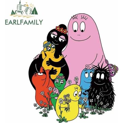 EARLFAMILY 13cm x 12.8cm for Les Barbapapa Personality Car Sticker Waterproof Scratch-proof Stickers Bumper Decoration Decal