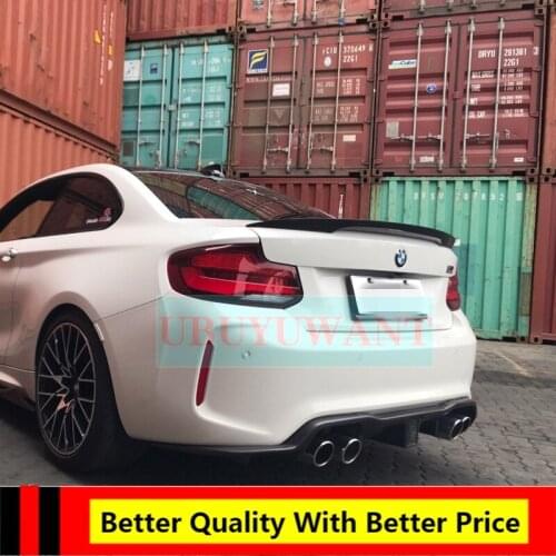 EPFBSQP For BMW 2 Series F87 M2 F22 2014 2015 2016 2017+ Real Carbon Fiber P Style Rear Trunk Spoiler Lip Tail Trunk Wing