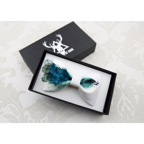 New Free Shipping 2016 casual Mens male Fashion Handmade original design Blue Green Peacock Feather tie married noreturn