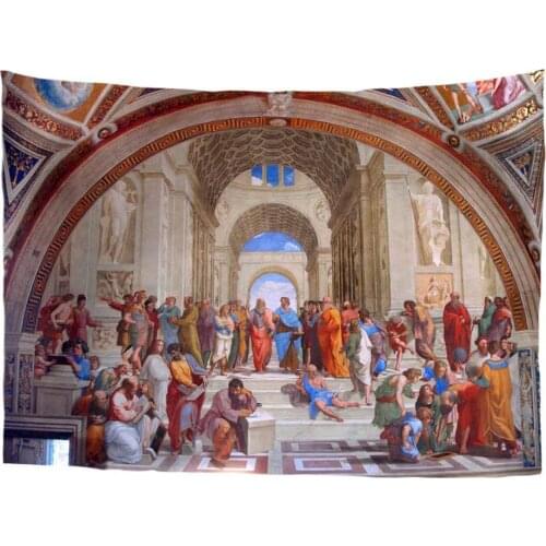 Classic Art The School of Athens Renaissance Art Dorm Decorate Tapestry