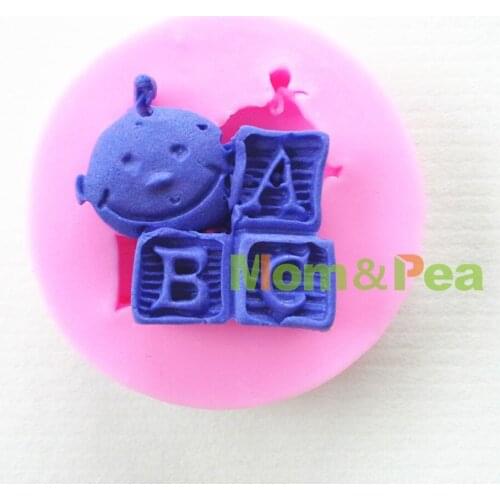 Mom&Pea 0653 Free Shipping Mini Baby & ABC Shaped Silicone Mold Cake Decoration Fondant Cake 3D Mold