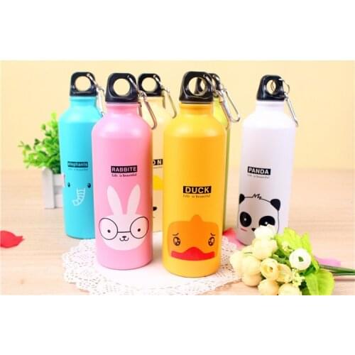 Cute Travel Water Bottle Kids Cartoon Bottle Cup School Office Outdoor Sport Hiking Mountain Climping Portable Drinking Cup