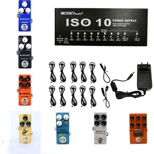 MOSKY Guitar Effect Pedal Distortion Overdrive Booster Delay Chorus Cabinet Simulation Power Supply Guitar Parts & Accessories